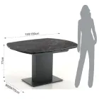 Tavolo da Pranzo Allungabile Fino a 180 cm in Ceramica e Acciaio - Catone Viadurini