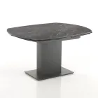 Tavolo da Pranzo Allungabile Fino a 180 cm in Ceramica e Acciaio - Catone Viadurini