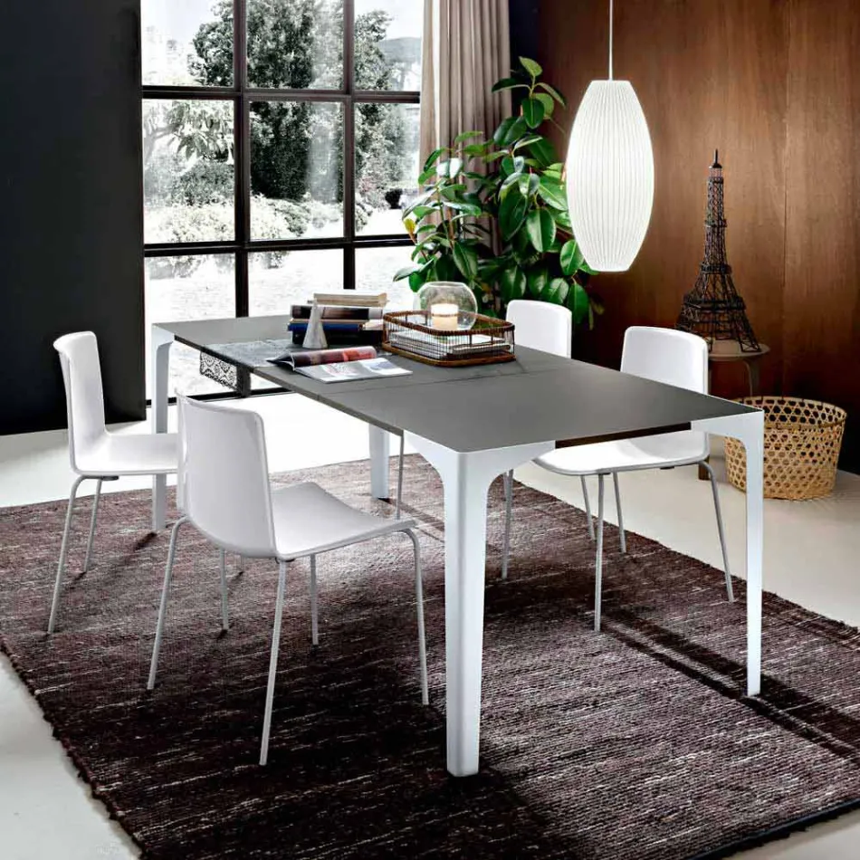 Tavolo da Pranzo Allungabile Fino a 222 cm in Fenix Made in Italy - Vulcano Viadurini