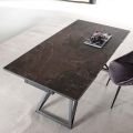 Tavolo da Pranzo Allungabile Fino a 240 cm in Vetro Ceramica e Acciaio - Bortolo