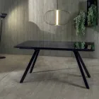 Tavolo da Pranzo Allungabile Fino a 240 cm in Vetro Temperato Nero Fumè - Fener Viadurini