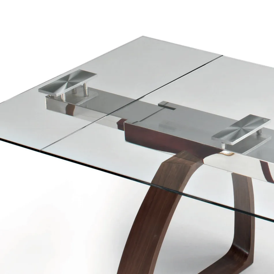 Tavolo da Pranzo Allungabile Fino a 280 cm in Vetro Made in Italy - Antimo Viadurini
