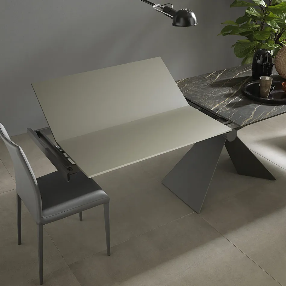 Tavolo da Pranzo Allungabile Fino a 298 cm in Ceramica Made in Italy - Anaconda Viadurini
