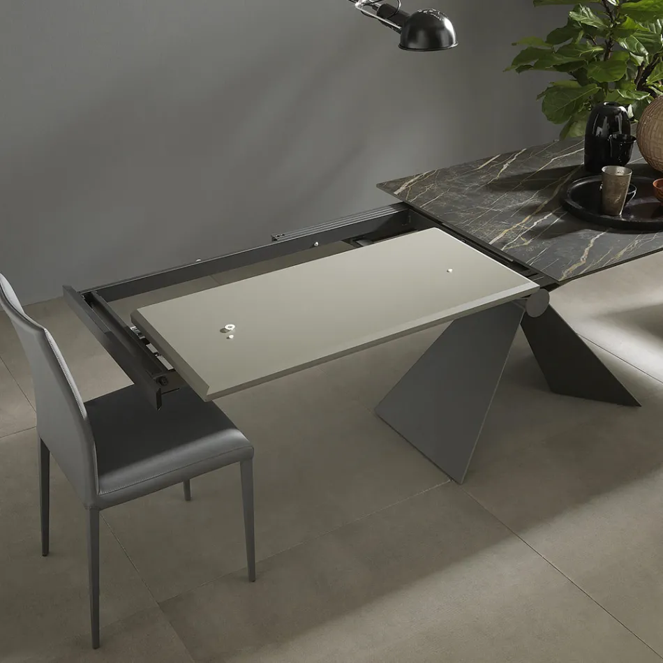 Tavolo da Pranzo Allungabile Fino a 298 cm in Ceramica Made in Italy - Anaconda Viadurini