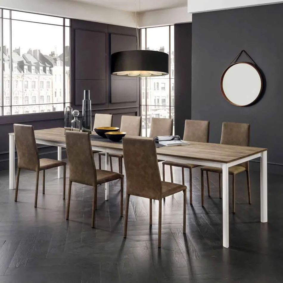 Tavolo da Pranzo Allungabile Fino a 334 cm Effetto Legno Made in Italy - Maltese Viadurini