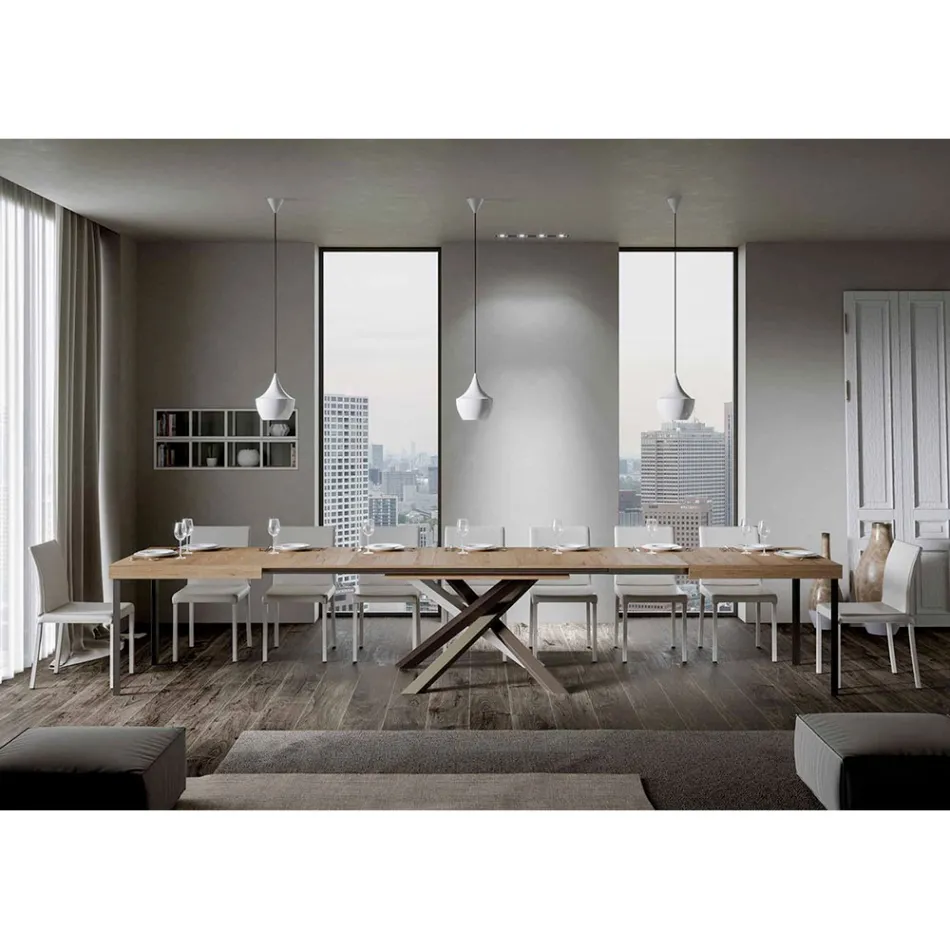Tavolo da Pranzo Allungabile Fino a 440 cm di Design Made in Italy - Rally Viadurini