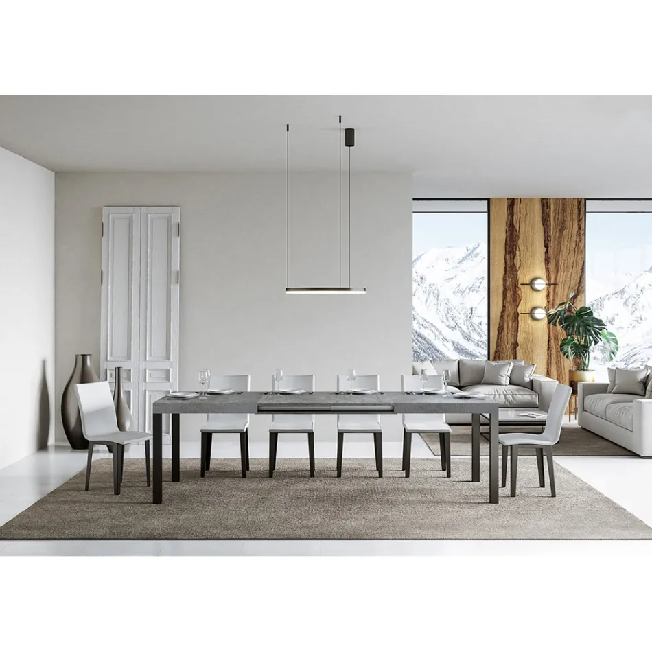 Tavolo da Pranzo Allungabile Fino a 440 cm in Legno e Ferro Made in Italy - Foxy Viadurini