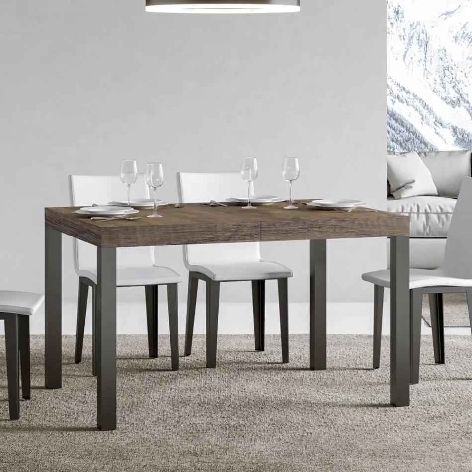 Tavolo da Pranzo Allungabile Fino a 440 cm in Legno e Ferro Made in Italy - Foxy Viadurini