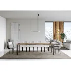Tavolo da Pranzo Allungabile Fino a 440 cm in Legno e Ferro Made in Italy - Foxy Viadurini