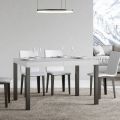 Tavolo da Pranzo Allungabile Fino a 440 cm in Legno e Ferro Made in Italy - Foxy