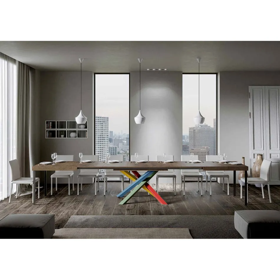 Tavolo da Pranzo Allungabile Fino a 440 cm Piano in Legno Made in Italy - Boan Viadurini