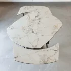 Tavolo da Pranzo Allungabile in Ceramica e Base Metallo - Indira Viadurini