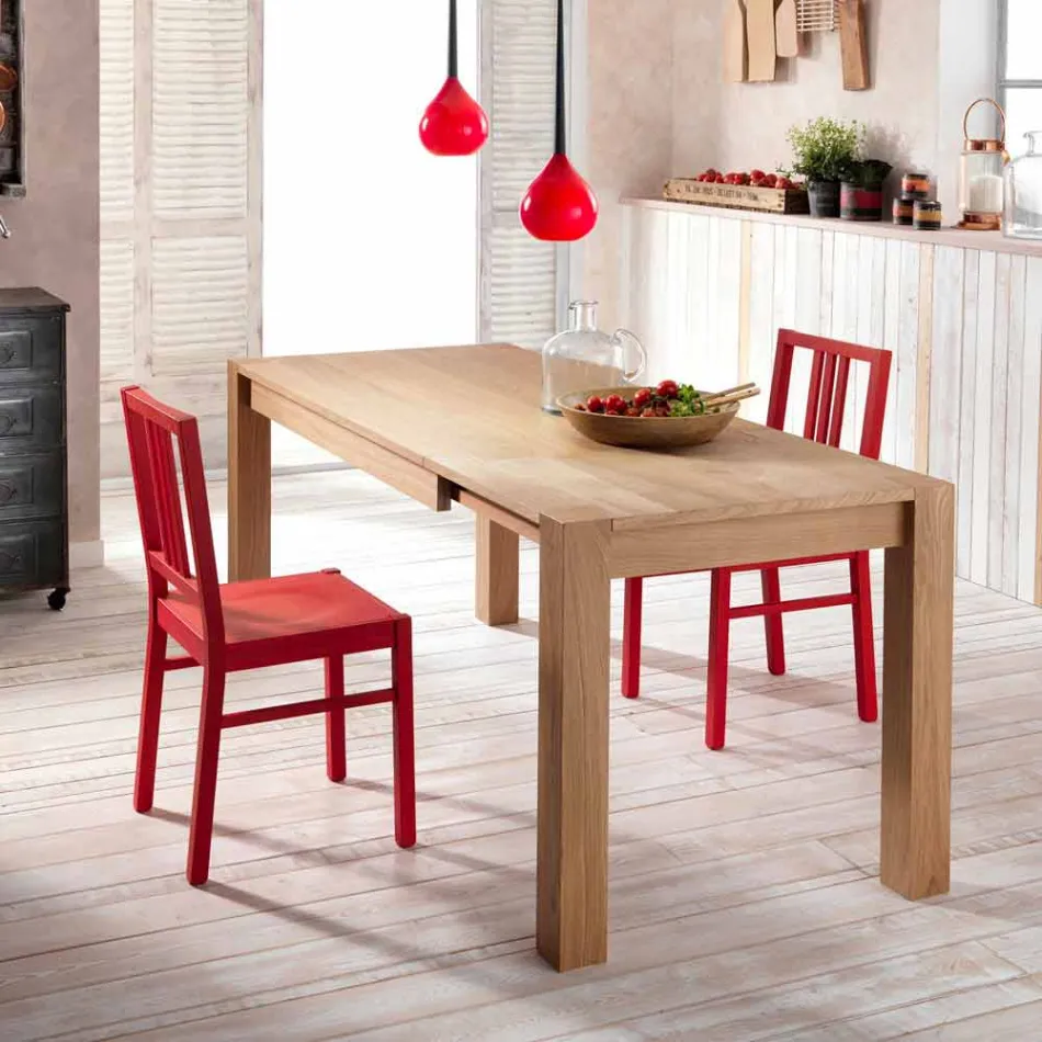 Tavolo da pranzo allungabile in legno di rovere Fedro, made in Italy Viadurini