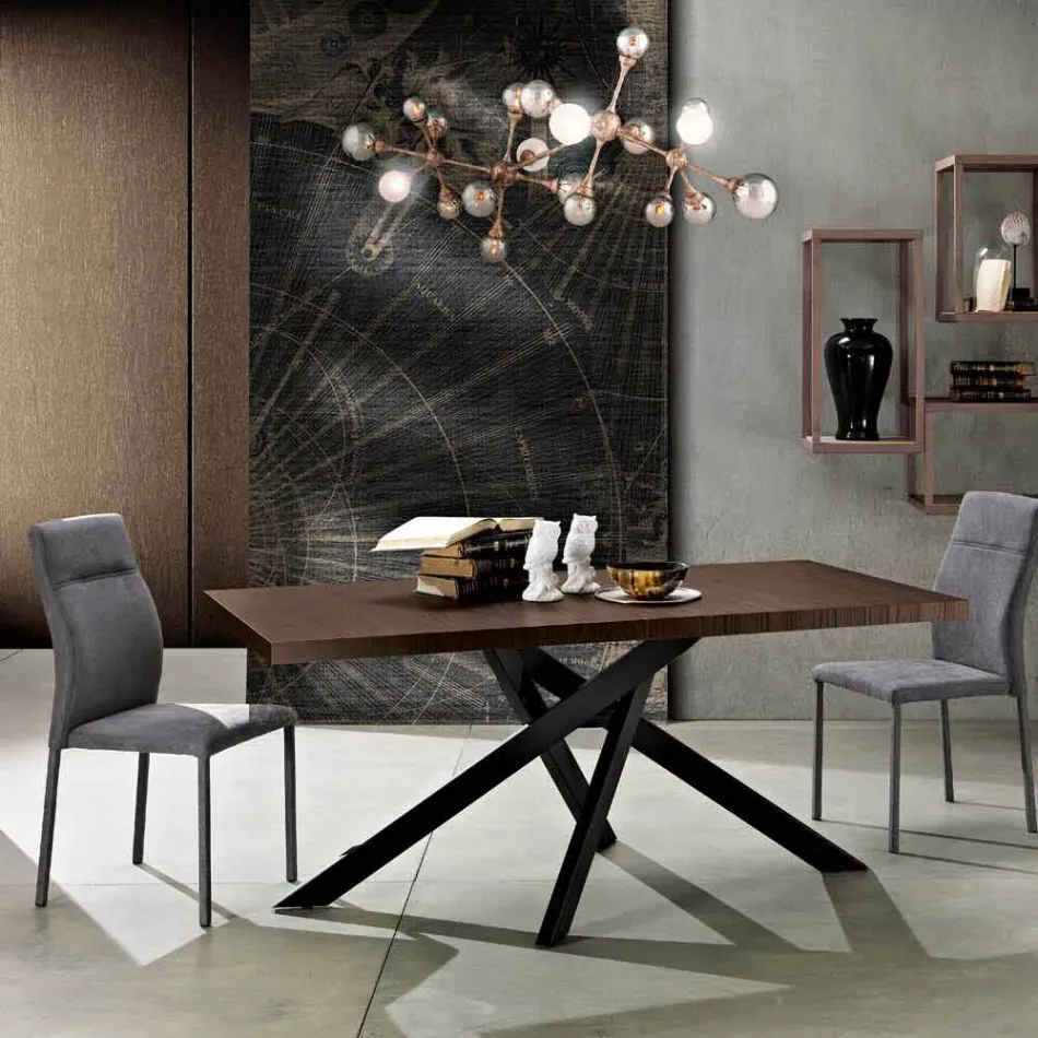 Tavolo da pranzo allungabile in legno melaminico made in Italy,Dionigi Viadurini