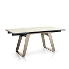Tavolo da Pranzo Allungabile in Vetroceramica e Metallo Made in Italy - Ania Viadurini