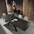 Tavolo da pranzo allungabile in vetroceramica fatto in Italia, Wilmer Viadurini