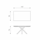 Tavolo da pranzo allungabile vetro-ceramica, l.160/240xp.90 cm, Bacco Viadurini