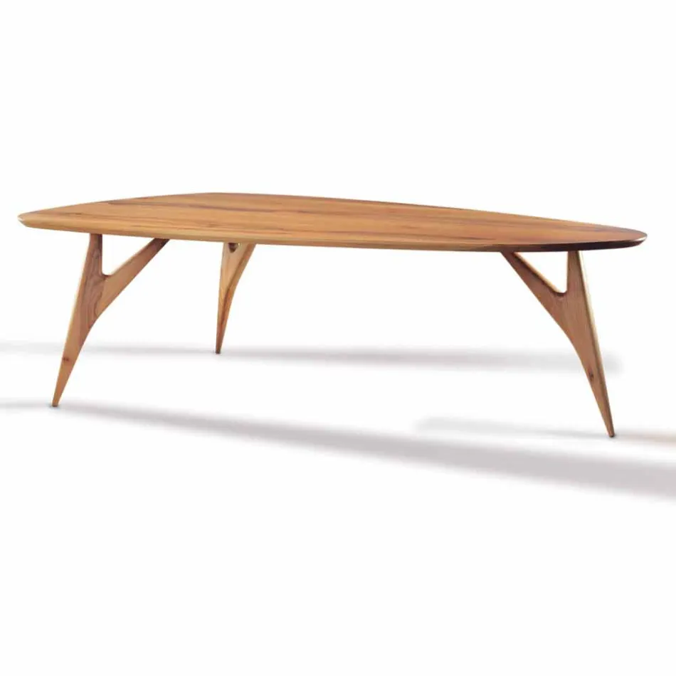 Tavolo da Pranzo Artigianale in Legno Massello di Noce Made in Italy - Nocino Viadurini
