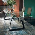 Tavolo da Pranzo con Piano Allungabile in Vetro Made in Italy - Antimo