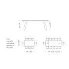 Tavolo da Pranzo con Piano Allungabile in Vetro Made in Italy - Antimo Viadurini