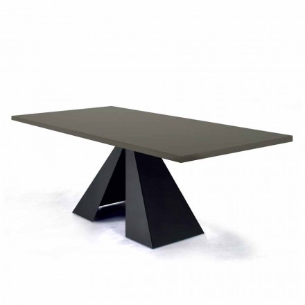 Tavolo da Pranzo con Piano in Fenix e Base in Acciaio Made in Italy - Dalmata Viadurini