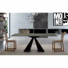 Tavolo da Pranzo con Piano in Fenix e Base in Acciaio Made in Italy - Dalmata Viadurini