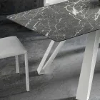Tavolo da Pranzo con Piano in Hpl e Base in Metallo Made in Italy - Aresto Viadurini
