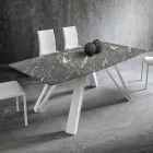 Tavolo da Pranzo con Piano in Hpl e Base in Metallo Made in Italy - Aresto Viadurini