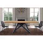 Tavolo da Pranzo con Piano in Legno Impiallacciato Made in Italy - Settimmio Viadurini