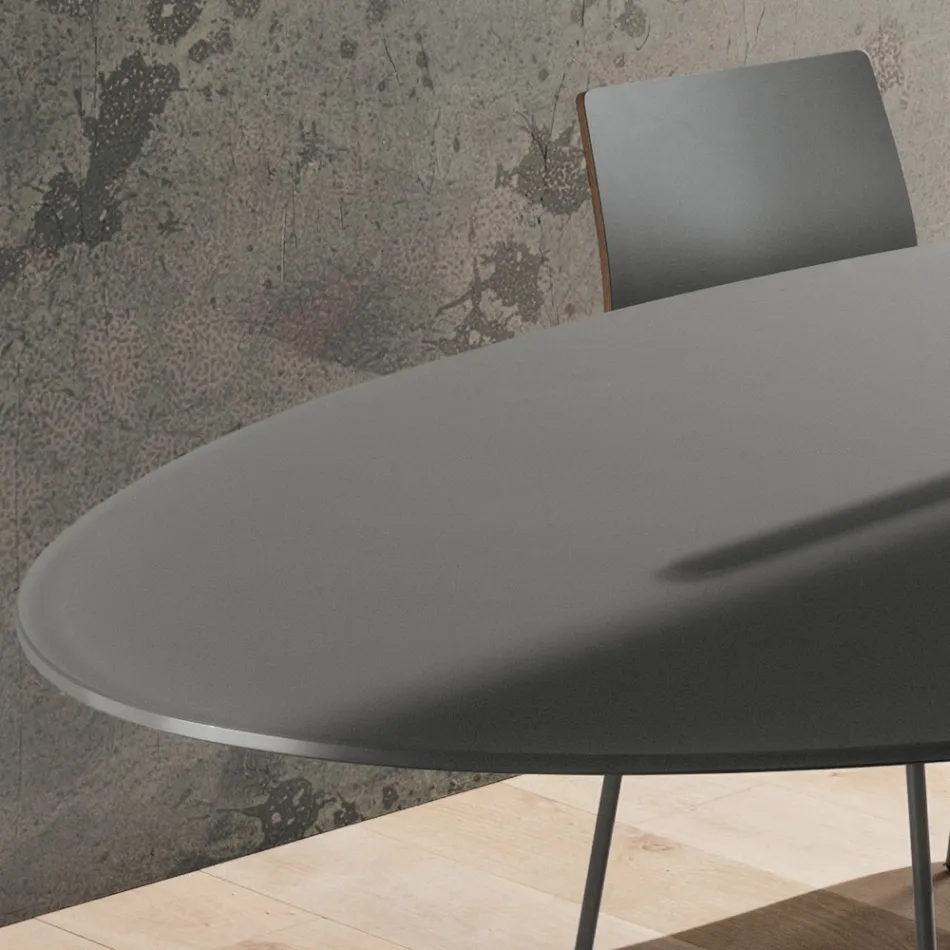 Tavolo da Pranzo con Piano in Vetro Laccato Made in Italy, di Qualità - Brontolo Viadurini