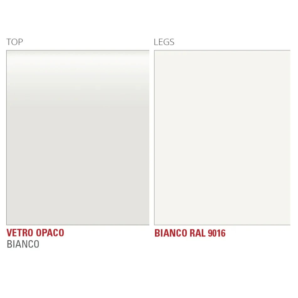 Tavolo da Pranzo con Piano in Vetro Laccato Made in Italy, di Qualità - Brontolo Viadurini