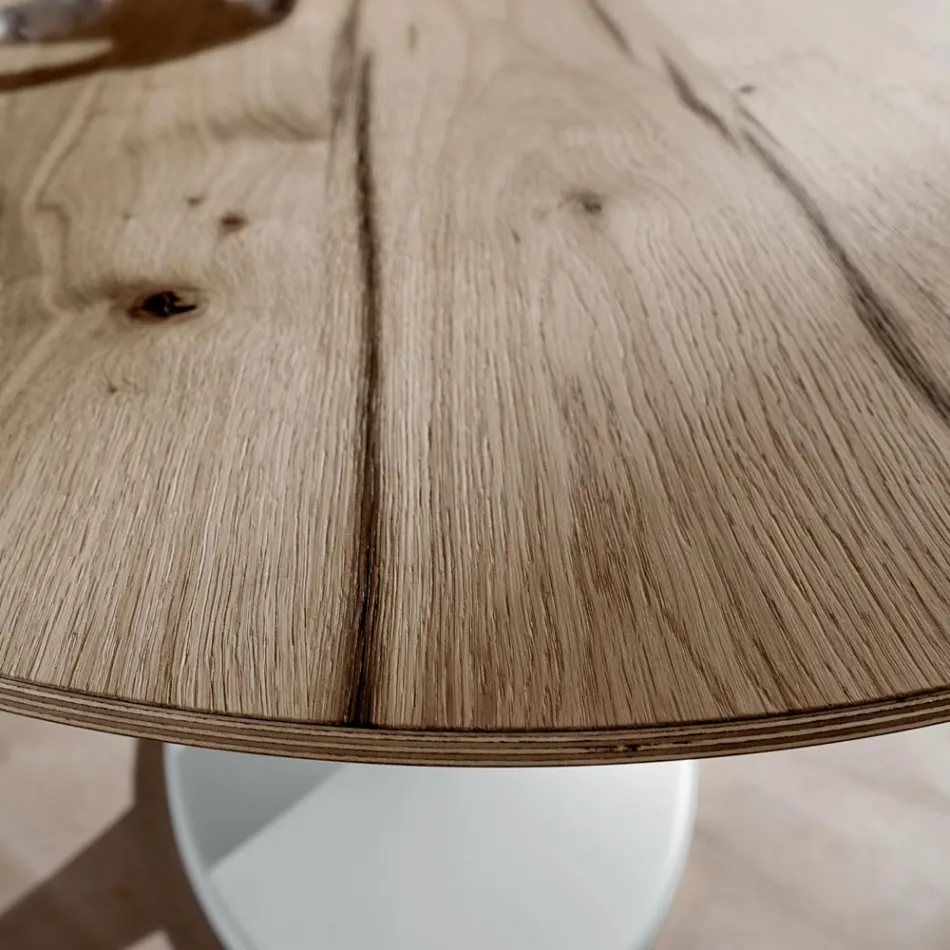 Tavolo da Pranzo con Piano Ovale in Multistrato Made in Italy - Brontolo Viadurini