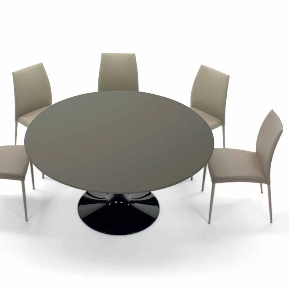 Tavolo da Pranzo con Piano Rotondo in Fenix Made in Italy Alta Qualità - Dollars Viadurini
