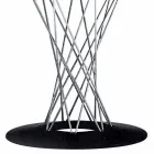 Tavolo da Pranzo con Piano Rotondo in Laminato Nero Made in Italy - Plaza Viadurini