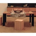 Tavolo da pranzo design in noce naturale design, L200xP100cm, Yvonne