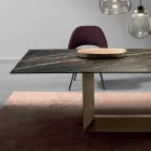 Tavolo da Pranzo di Design Allungabile Ceramica e Metallo Made in Italy – Moro Viadurini