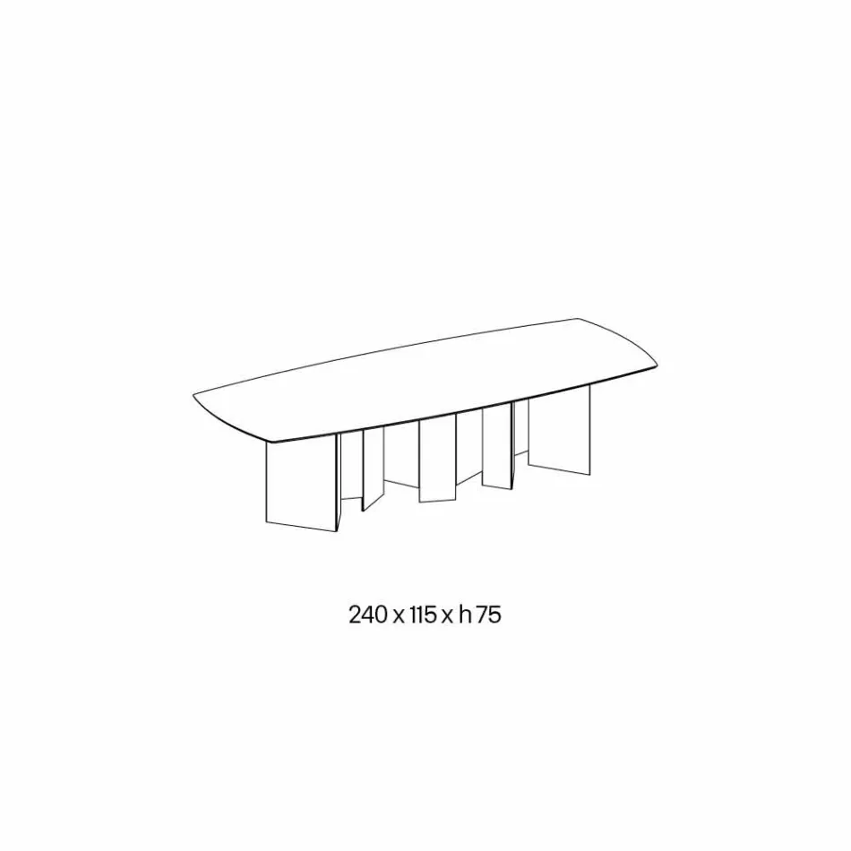 Tavolo da Pranzo di Design in Ceramica e Base Vetro Fumè Made in Italy – Random Viadurini