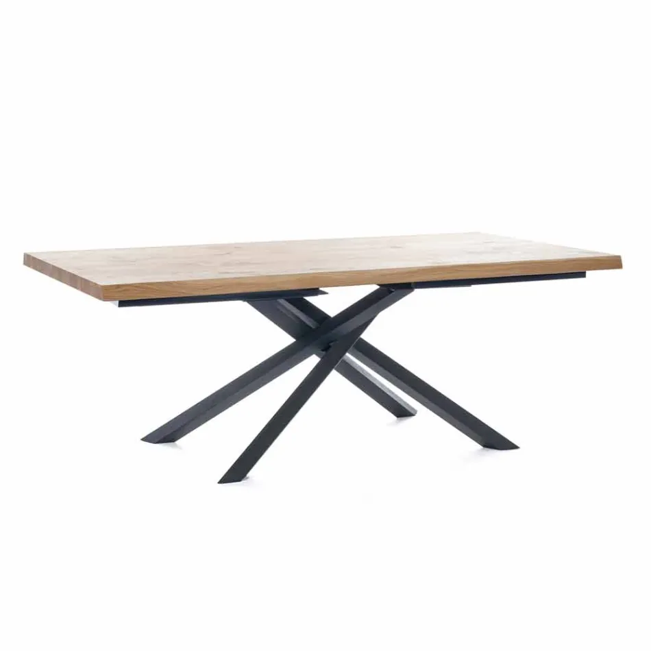 Tavolo da Pranzo di Design in Legno e Metallo Made in Italy - Skipper Viadurini