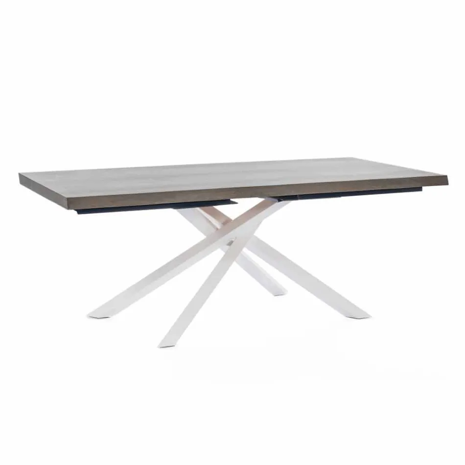 Tavolo da Pranzo di Design in Legno e Metallo Made in Italy - Skipper Viadurini