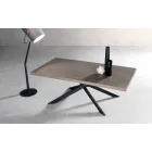 Tavolo da pranzo di design in legno rovere e metallo made Italy Oncino Viadurini