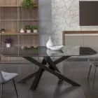 Tavolo da Pranzo Ellittico in Ceramica e Alluminio - Yamir Viadurini