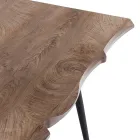 Tavolo da Pranzo in Acciaio con Piano in Mdf Finitura Quercia  - Gherardo Viadurini