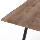 Tavolo da Pranzo in Acciaio con Piano in Mdf Finitura Quercia  - Gherardo Viadurini