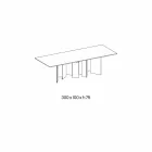 Tavolo da Pranzo in Ceramica e Base in Vetro Extrachiaro Made in Italy – Random Viadurini