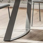 Tavolo da Pranzo in Fenix e Metallo Realizzato in Italia, di Lusso - Pinocchio Viadurini