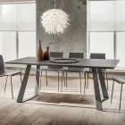 Tavolo da Pranzo in Fenix e Metallo Realizzato in Italia, di Lusso - Pinocchio Viadurini