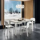 Tavolo da Pranzo in Laminam e Metallo Verniciato Realizzato in Italia - Efisto Viadurini