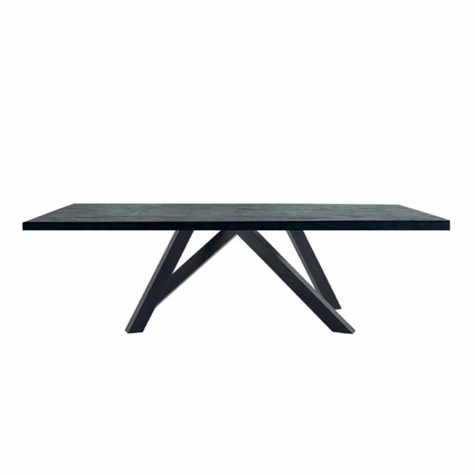 Tavolo da Pranzo in Laminato HPL e Acciaio Made in Italy Pregiato - Settimmio Viadurini