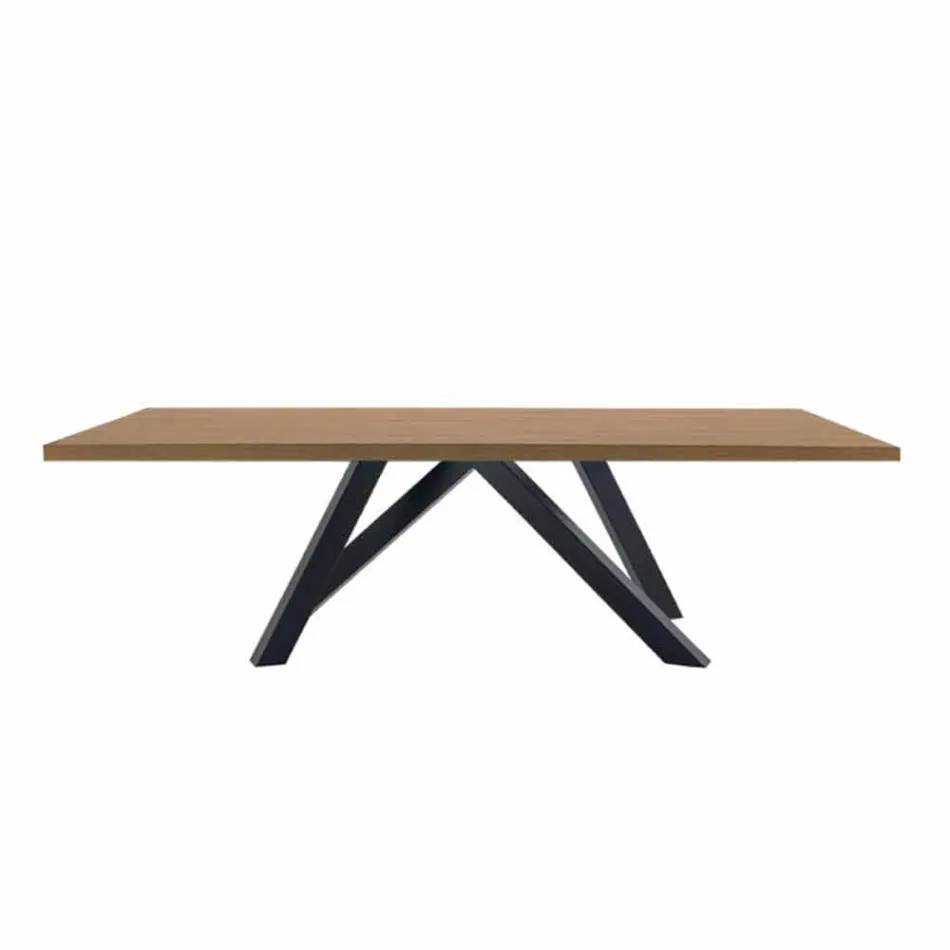 Tavolo da Pranzo in Laminato HPL e Acciaio Made in Italy Pregiato - Settimmio Viadurini