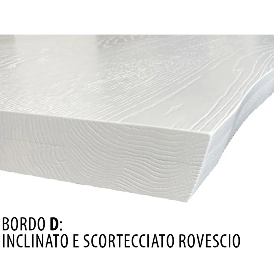 Tavolo da Pranzo in Legno di Rovere Nodato e Elementi Metallici Made in Italy - Giusy Viadurini